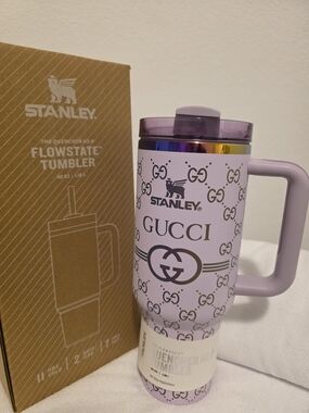 Stanley Lavender Iridescent Engraved Logo FlowState Quencher Tumbler 40 Oz